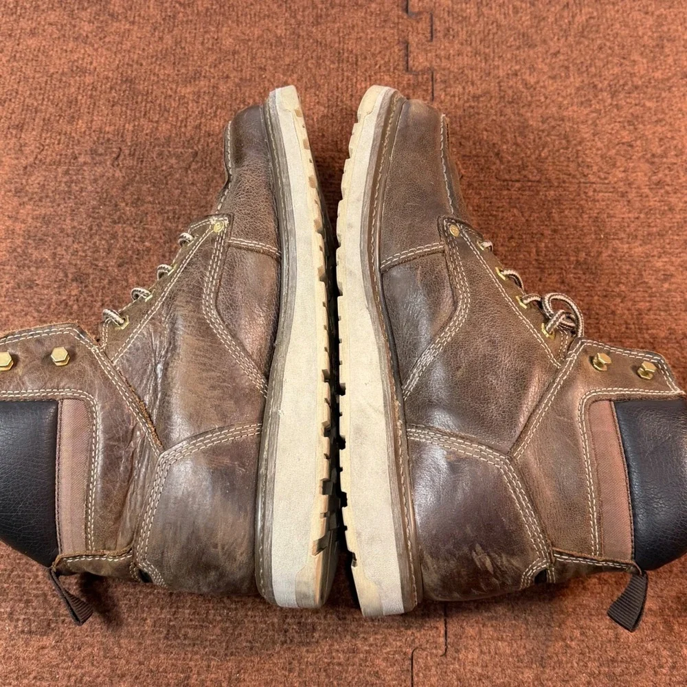 A- Caterpillar Excavator Superlite Mens Work Boots Brown Leather 12 P51074 EH SR